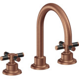 Descanso 8" Widespread Lavatory Faucet with Cross Carbon Fiber Handle