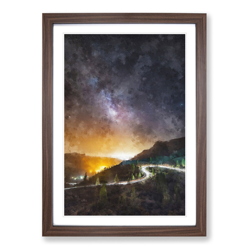 Stars over Gran Canaria in Spain - Picture Frame Graphic Art, Walnut, 36cm H x 27cm W x 2cm D