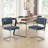 Marlow 19.3" H Mid-Century Modern Tufted Faux Leather Side Dining Chair with Steel Frame-353112191-375947237