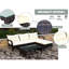 Mobilier de patio 3 pièces: canapé modulaire avec coussins beiges - élégant 2 places, méridienne tranquille, table basse moderne pour l'extérieur et verre