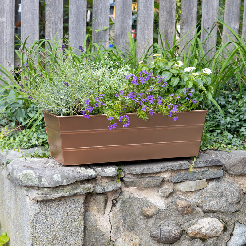 Cohen Metal Window Box Planter, Medium, Orange