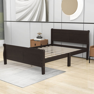 Dovidio Wood Platform Bed Frame with Headboard
