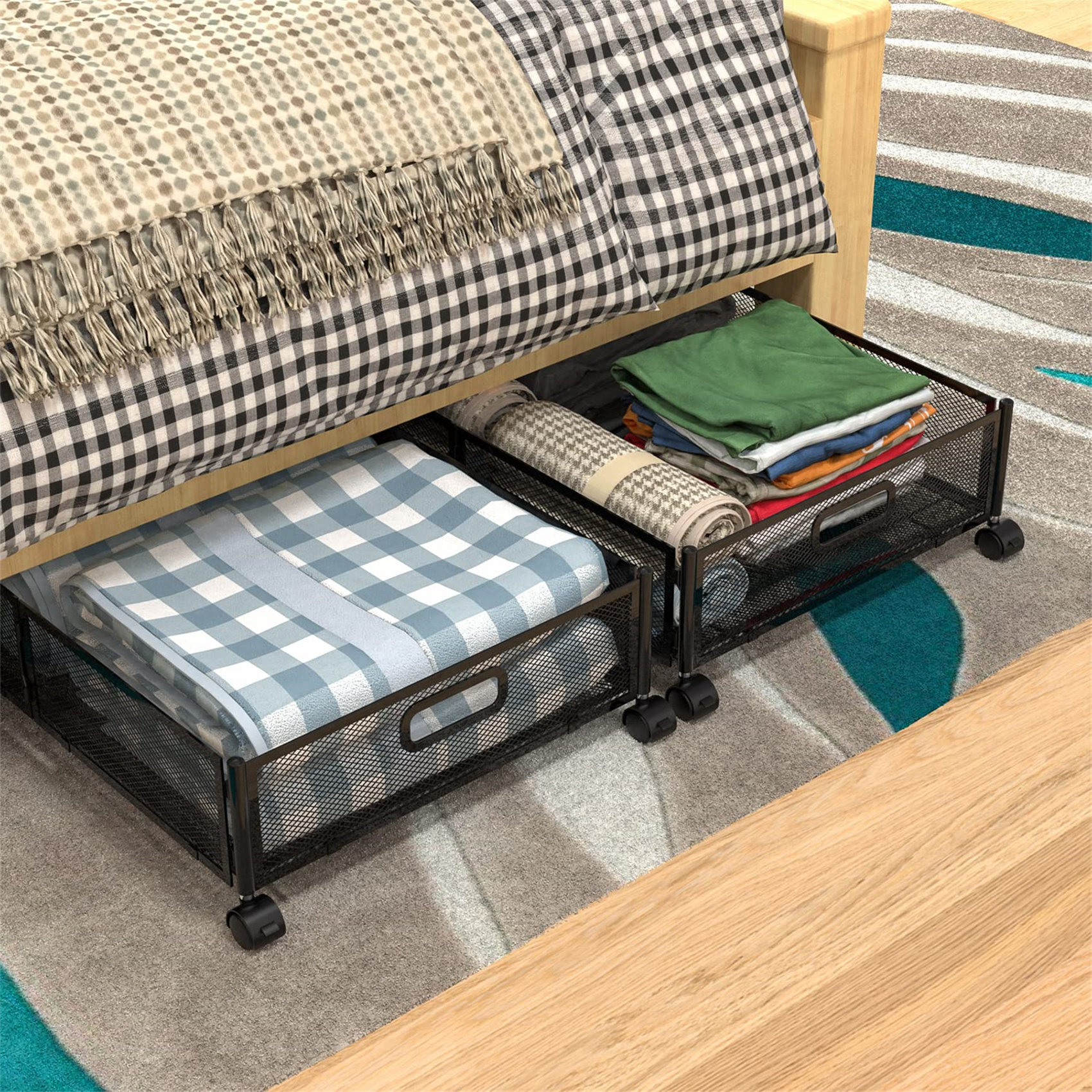 Rebrilliant Foldable Fabric Underbed Storage Set & Reviews