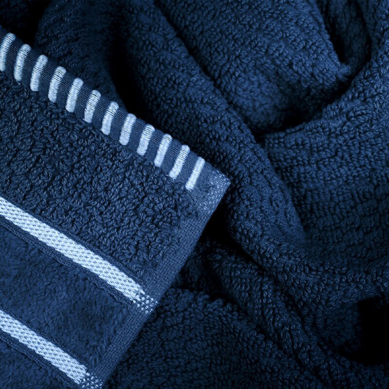 Ensemble de serviettes de bain 100% coton 6 pièces Holmer, Bleu marine
