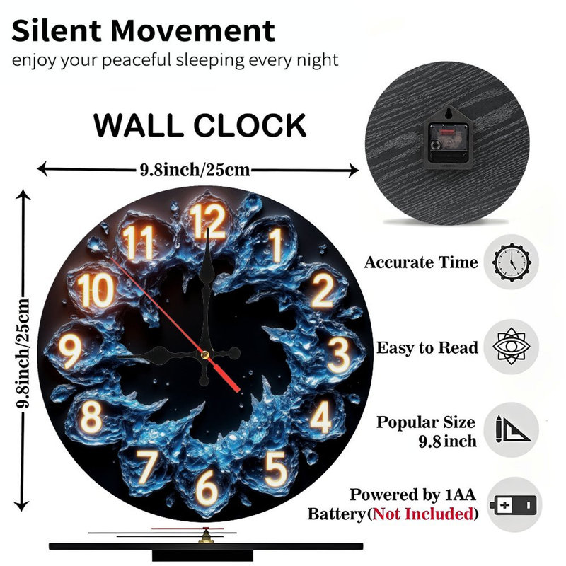 Horloge de glace avec chiffres lumineux