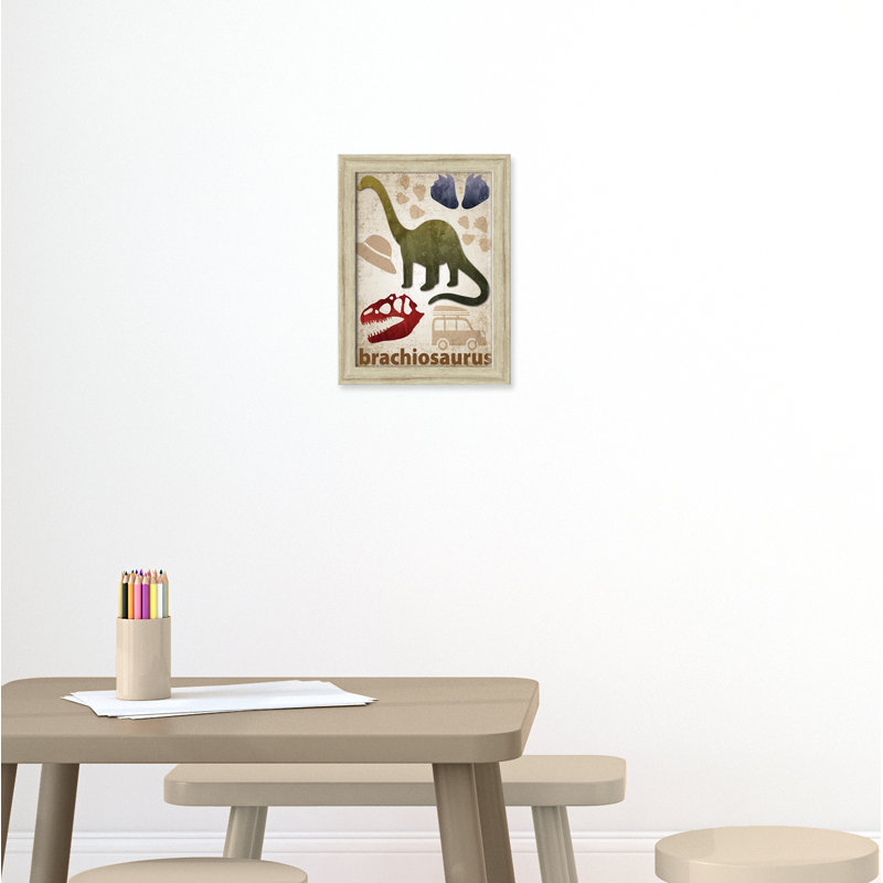 Adhésif décoratif dinosaures-03 ', H 16 po x l 12 po x P 0,625 po, Cadre plat beige