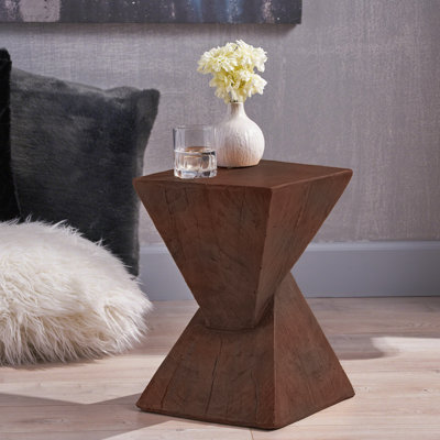 Table moderne brun foncé, 31,5 cm L, 44,8 cm H, à monter soi-même, aucun assemblage requis, résistante aux égratignures, facile à placer