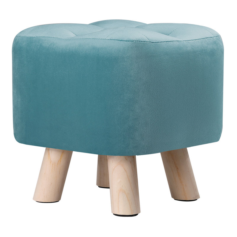 Serenada 29cm Wide Velvet No Pattern Footstool Ottoman with Storage