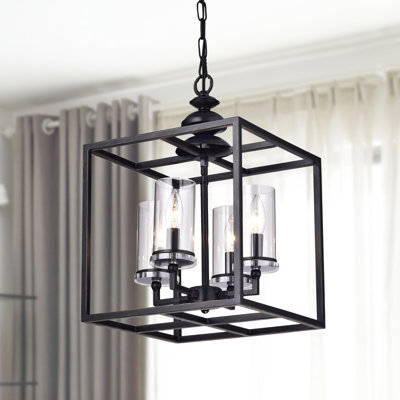 Lustre carré de style bougie à 4 lumières 12,2 po Willy