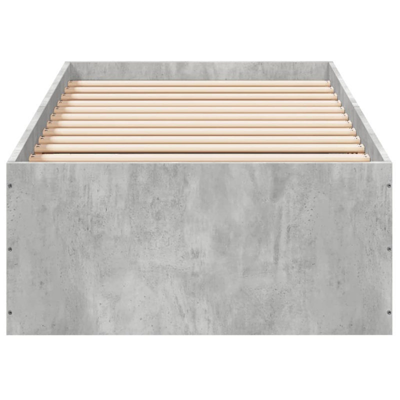 Vidaxl Bed Frame Concrete Grey Engineered Wood, 100 x 200cm