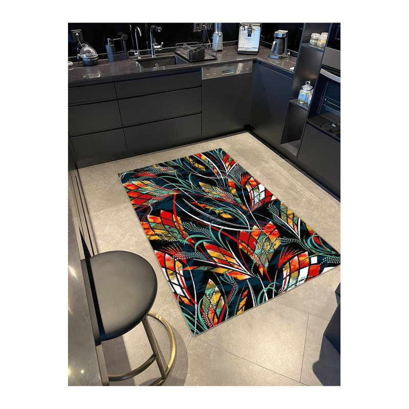 Tapis décoratif à motifs géométriques Modern Modern, Sous-tapis carré 3 pi 3 po inclus