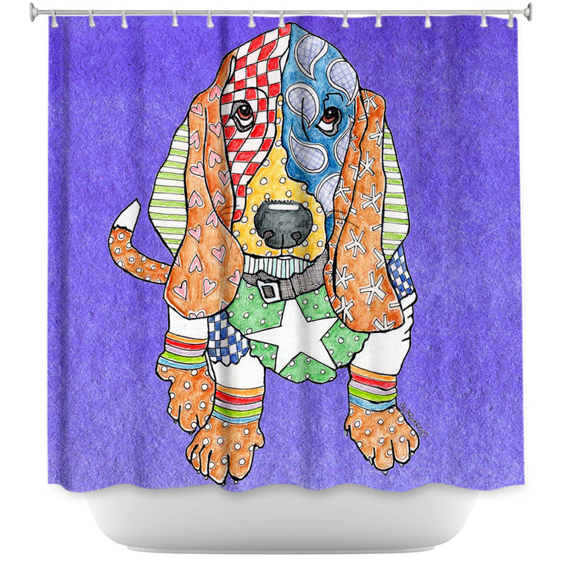 Rideau de douche Basset Hound Dog, Mauve