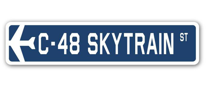 Plaque de rue militaire en aluminium Blouin C-48 Skytrain Air Force, H 7 po x l 30 po x P 1 po