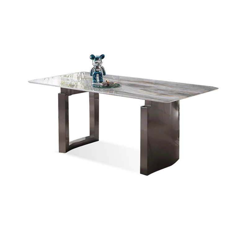 Table de salle à manger rectangulaire gris clair, H 29,53 po x L 70,87 po x l 35,43 po
