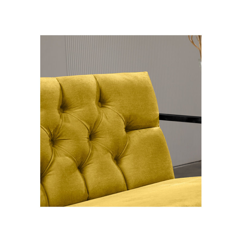 2-Seat Sofa, Black, Mustard