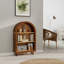 Petite bibliothèque arquée, armoire de rangement arquée, bibliothèque supérieure arquée en bois moderne avec 3 tablettes, étagère de rangement à 3 niveaux avec finition vernie pour le salon, la chambre à coucher, le vestibule-303399854