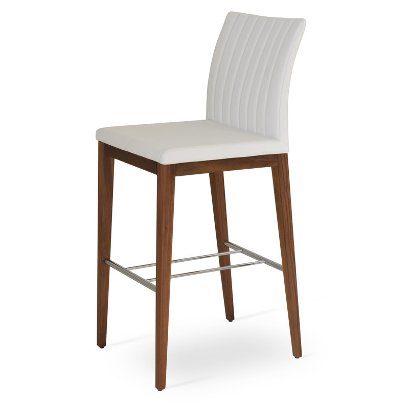 Zeyno Wood Counter & Bar Stool, Black, Counter Stool (24" Seat Height), American Walnut