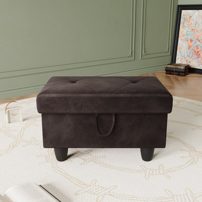 Julionna 28.5" Wide Flannel Upholstered Storage Ottoman