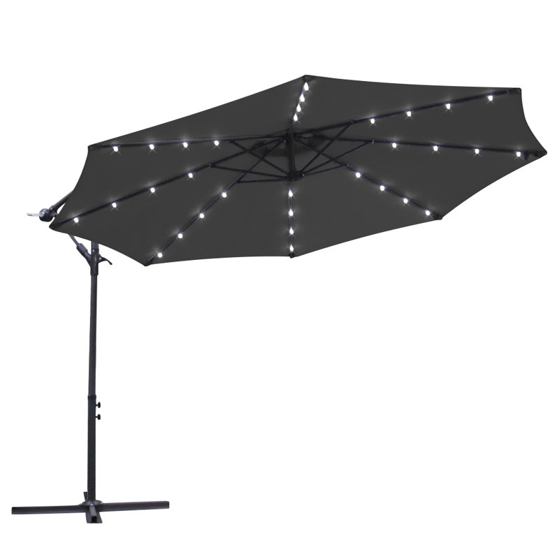 Oullins 3m Cantilever Parasol with Lights, Black