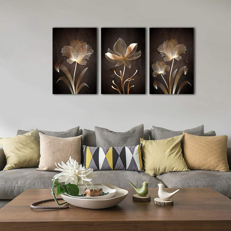 3 Piece Wrapped Canvas Print, 60 cm H x 40 cm W