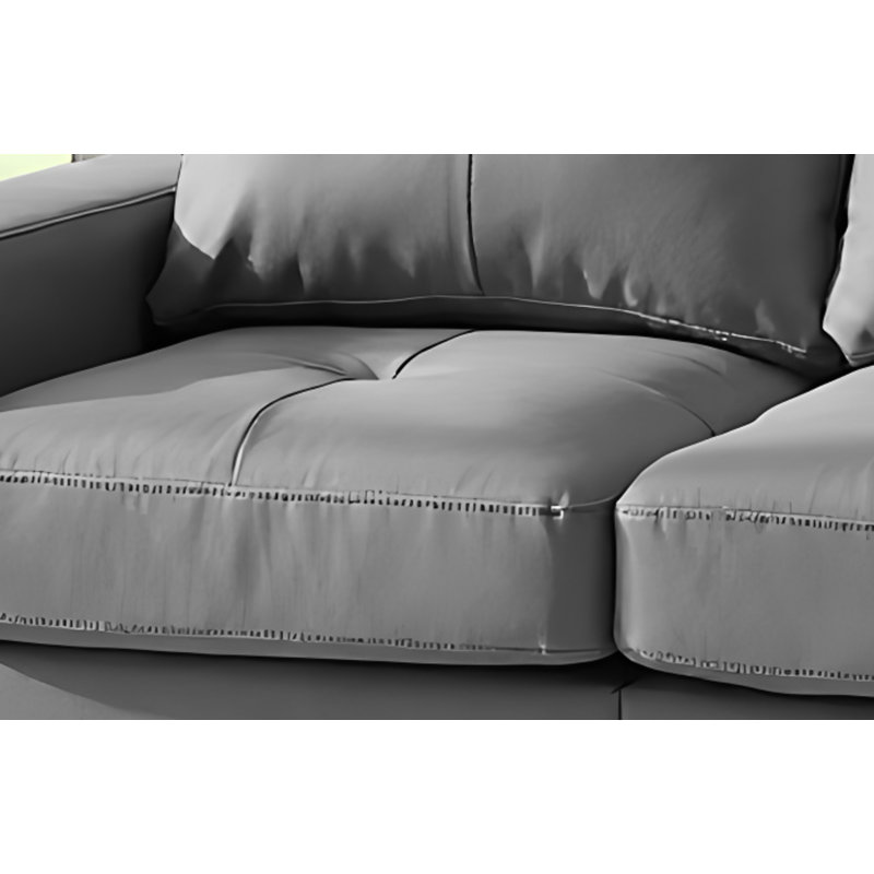 Sandusky Modular Loveseat in Gray Faux Leather