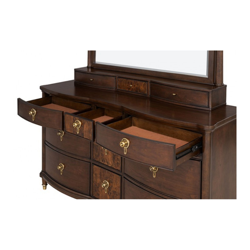 Commode 9 tiroirs avec miroir de rangement Armaan