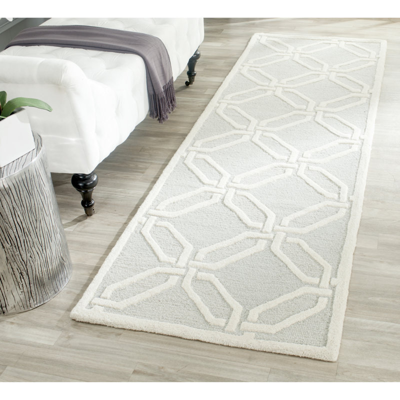 Deedgra Hand Tufted Wool Geometric Rug, Runner 2'6" x 8'