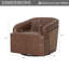 Fauteuil demi-tonneau pivotant en cuir véritable-784534201