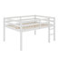 Lit mezzanine double en bois d'hévéa avec échelle-533296642
