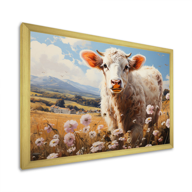 «Country Charm Pastel Meadows III», reproduction sur toile, Cadre doré à une seule photo, H 16 po x l 32 po x P 1 po