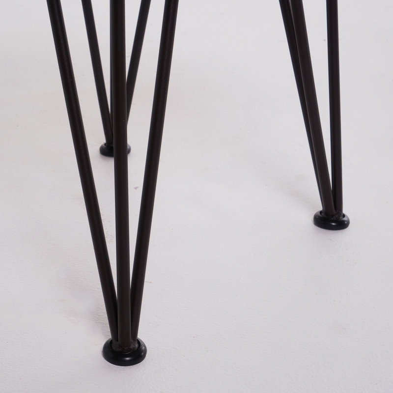 Teak Industrial Coffee Table Set - Wood (acacia) & Metal Frame, 1 Coffee Table + 2 Accent Tables