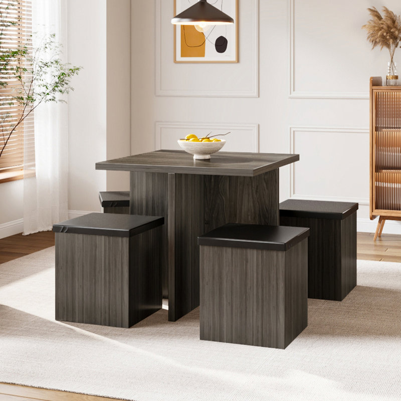 Barleria 4 - Person Dining Set, Grey