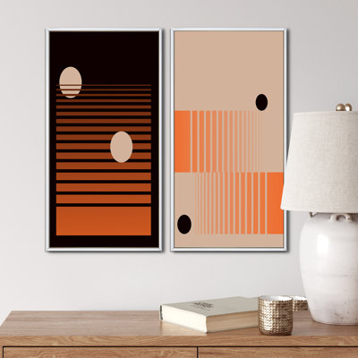 Retro Minimalistic I - Ensemble de 2 peintures