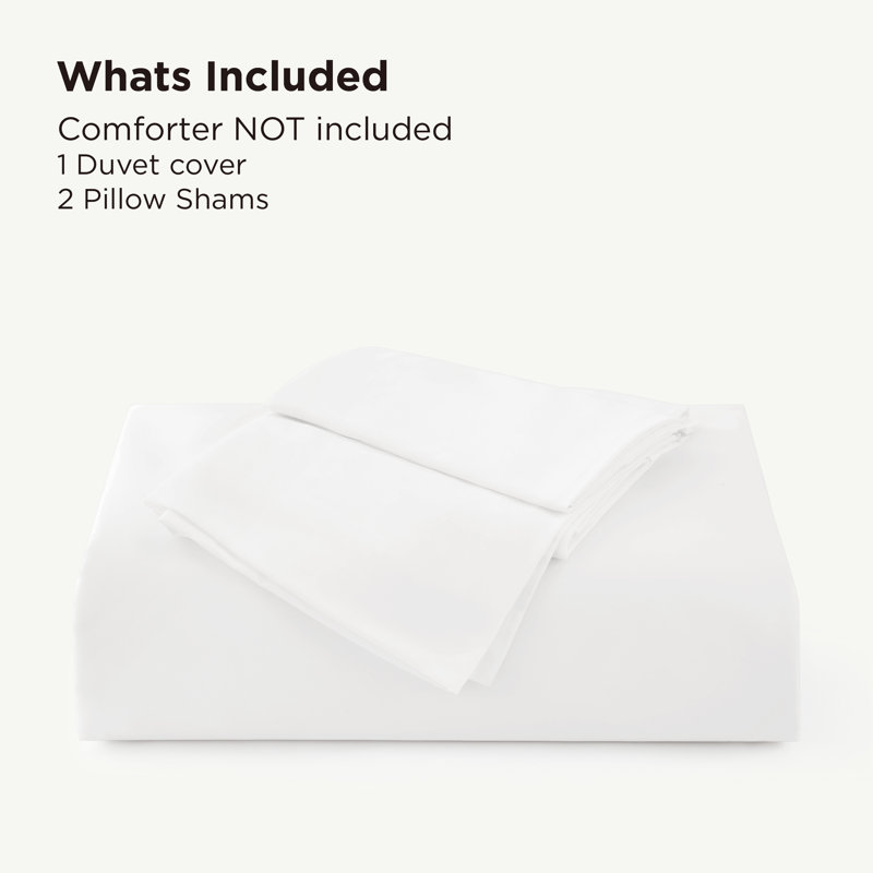 Bedsure Cooling of Rayon Derived from Bamboo, White, King Duvet Cover + 2 Shams