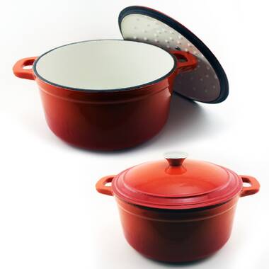 BergHOFF Neo 7qt Cast Iron Round Covered Dutch Oven Red