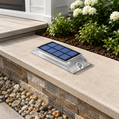 8-Pack Solar Driveway and Deck Marker Lights | 2-in-1 Warm & Cool White LEDs with Waterproof Dusk-to-Dawn Operation for Marine Docks, Steps, Gardens, Yards and Patios