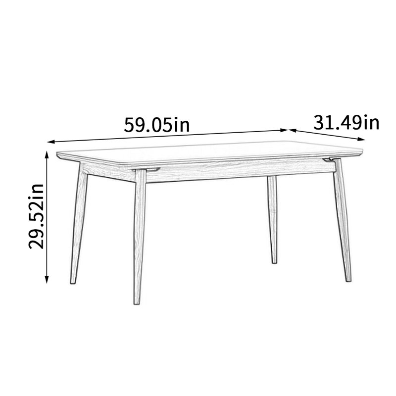 Table de salle à manger Modern, H 29,52 po x L 59,05 po x l 31,49 po