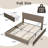 Full Corduroy Upholstered Platform Bed with Headboard & 4 Drawers, Wood Slats, Brown-173540432-173540439