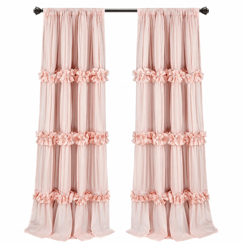Rideaux occultant, rose pêche