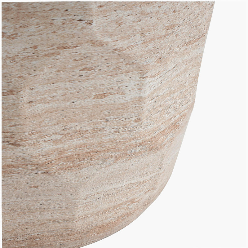 Outdoor/Indoor Lightweight Concrete Side Table,Travertine Finish
