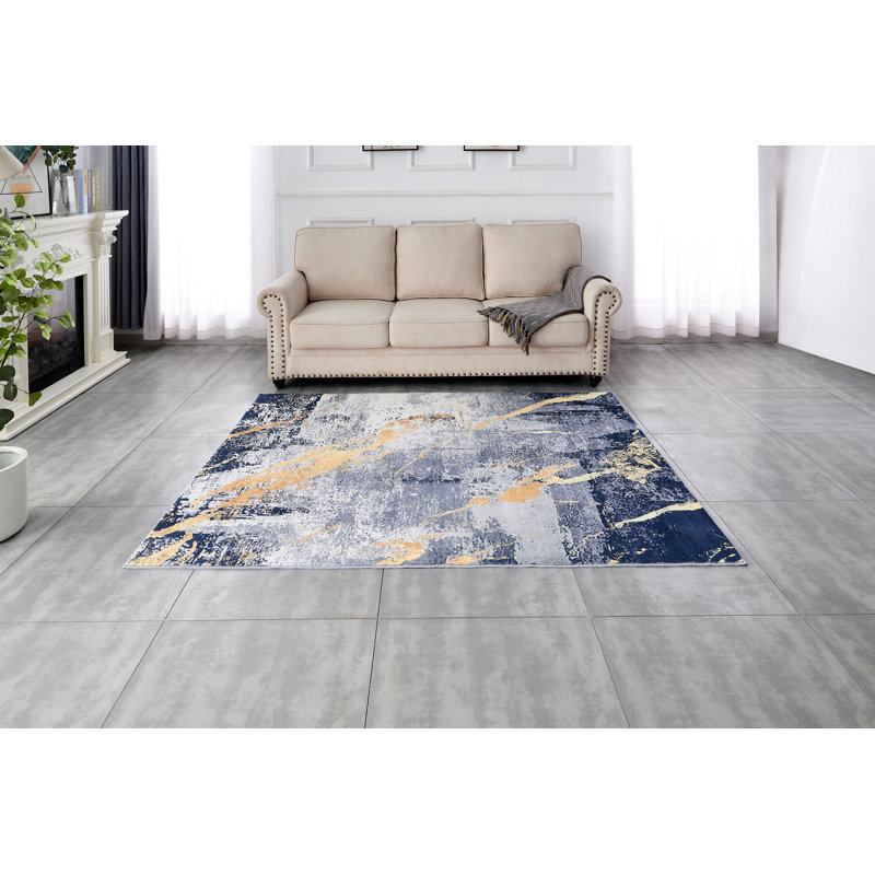 Boatwright Abstract Indoor Rug, Rectangle 4' x 6'