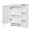 Armoire de salle de bain moderne 3-en-1 avec tablette réglable et barre à serviettes-604591195