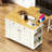 48Inch Large Kitchen Island With 2 Bar Stools, Power Outlet, Door Internal Storage Rack, Kitchen Storage Cart On 5 Wheels With Drop Leaf, 5 Open Side Racks, 2 Drawers,For Kitchen,Dining Room-684778357