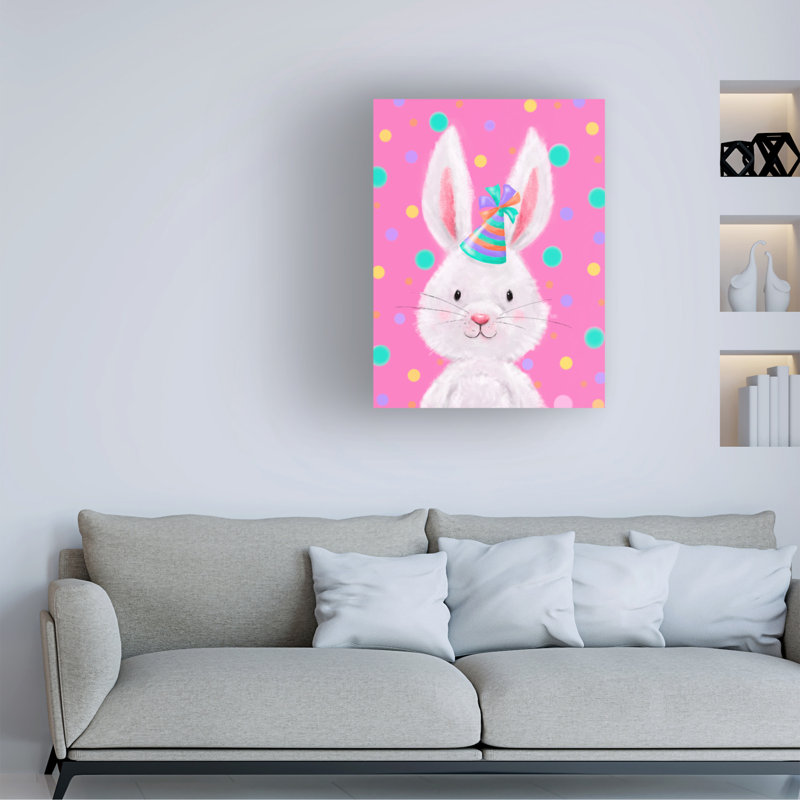 Art sur toile MAKiko Birthday Rabbit, H 14 po x l 19 po