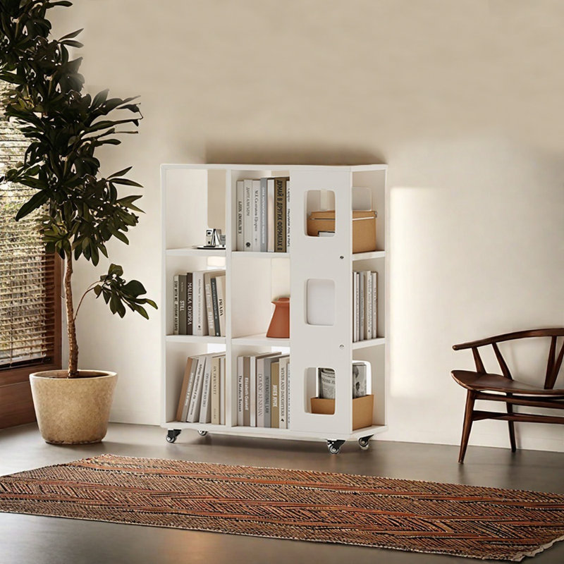 Italian Style Simple Removable Bookcase, White, (3 Shelves) 41.93"H x 29.13"W x 11.81"D