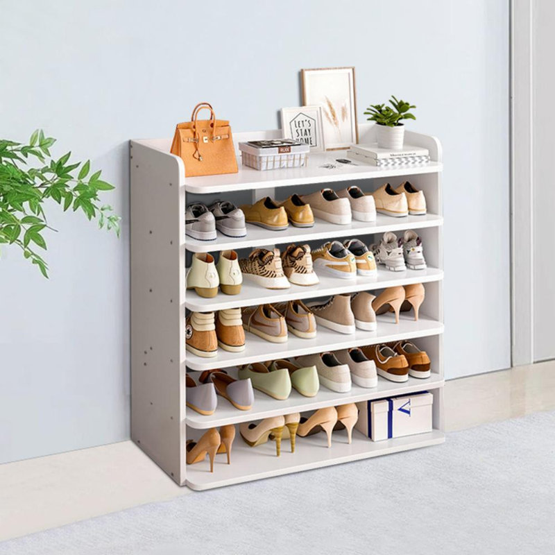 Warm white MDF shoe cabinet, 7, 88cm x 82cm x 26cm