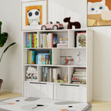 Multi-Functional 7 Shelf Kids Bookcase with 2 Hooks