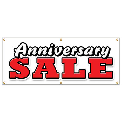 Signe de bannière de vente d'anniversaire