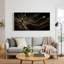 Arbre noueux aux lignes dorées tourbillonnantes et étoile - Tableau sur toile-320928027