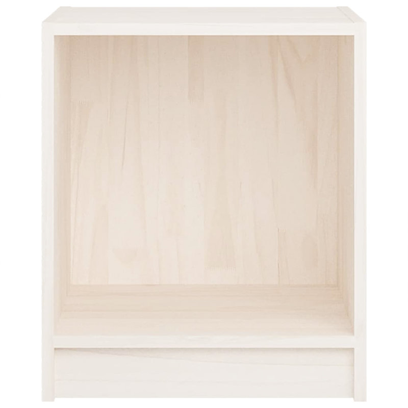 Misouk 35.5cm W Solid Wood Bedside Table, White